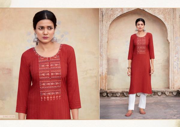 Kalaroop Pili 4 Designer Embroidery Kurti